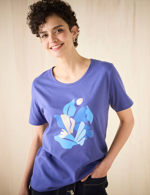 T-shirt manches courtes print placé (marine) T-shirt manches courtes print placé (marine)